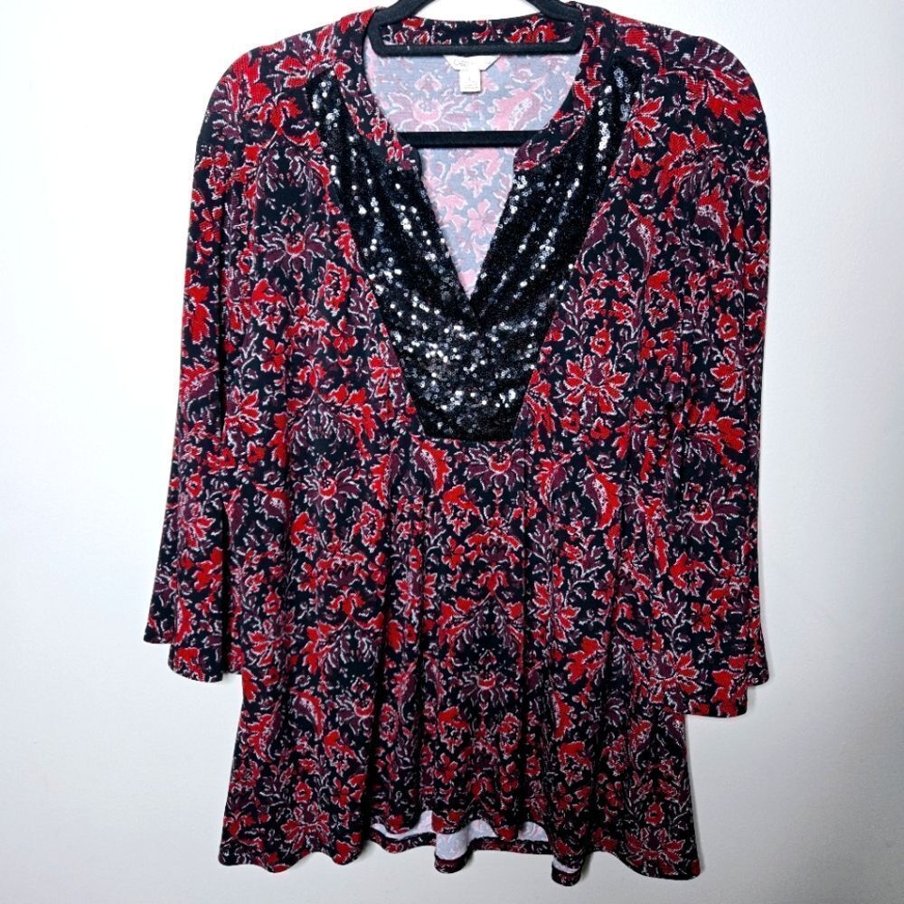 Cato Red Flower Top Large